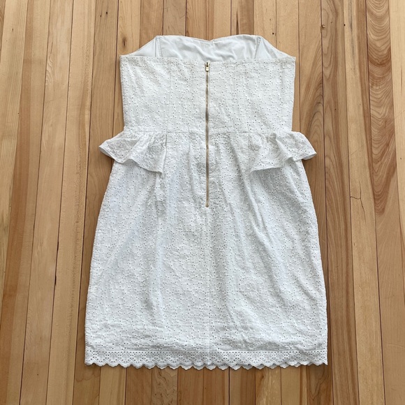Lilly Pulitzer White Strapless Eyelet Lace Cotton Mini Dress - Sz US 8 - Picture 2 of 15